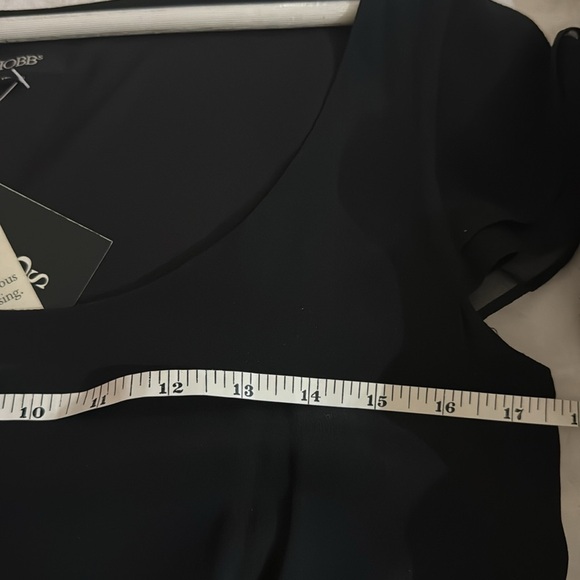 NWT Hobbs Black Silk Georgette cap sleeve dress 8 - Picture 14 of 14